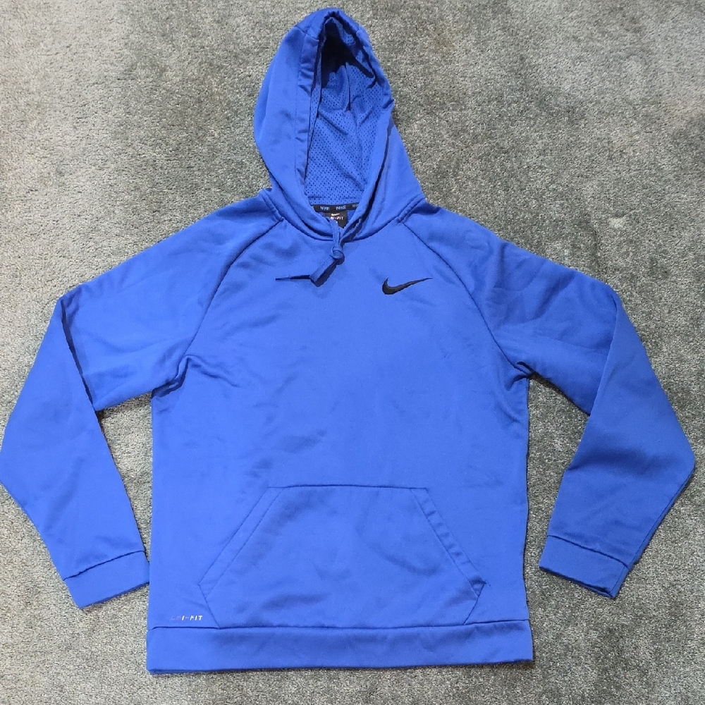 Nike Drifit Royal Blue Hoodie with Black Swoosh